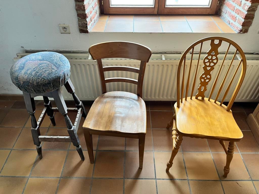Stoelen, Huis en Inrichting, Stoelen, Ophalen, Gebruikt, Bruin, Hout
