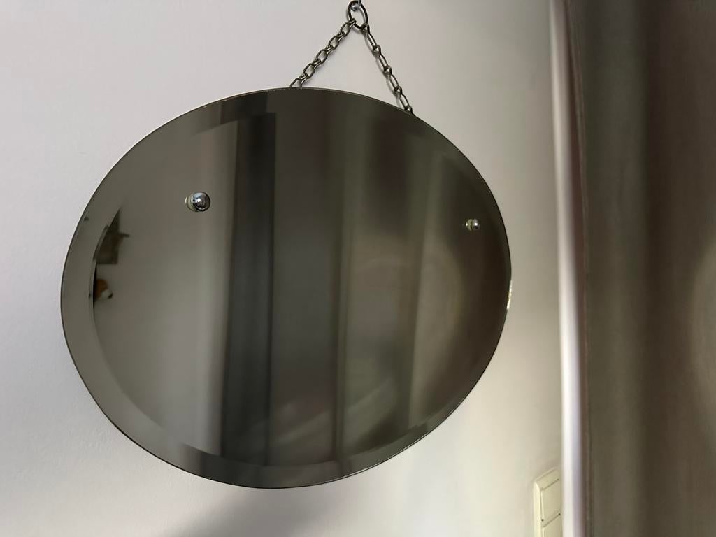 Miroir oval sans cadre suspendu, Enlèvement, Comme neuf, Ovale