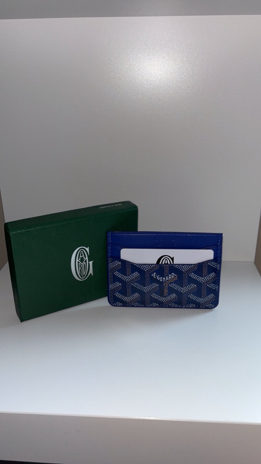 Porte-cartes Goyard, Envoi, Neuf, Bleu, Cuir