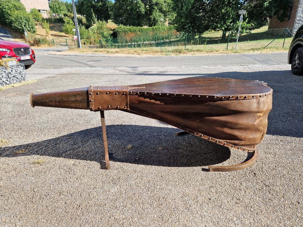 Grand soufflet de forge en bois et cuir, 19e siècle, Enlèvement