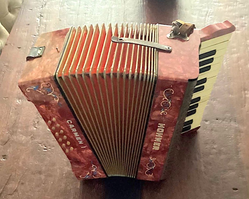 accordeon, Muziek en Instrumenten, Gebruikt, Met riemen, 32-bas, Hohner