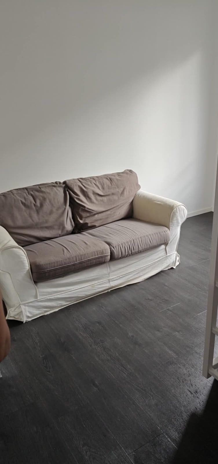 Zetel tweezit wit/grijs GRATIS, 150 à 200 cm, Enlèvement, Utilisé, Deux personnes