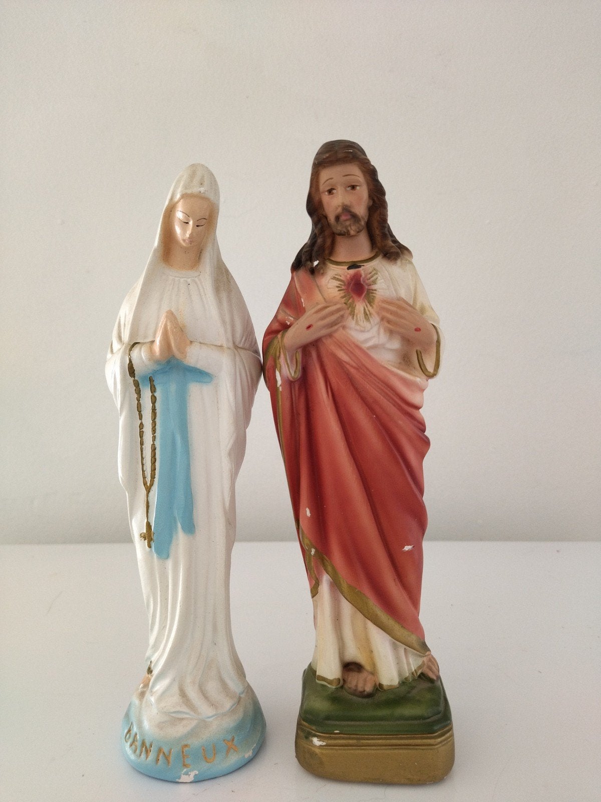 2 religieuze beelden - Heilig Hart en Onze Lieve Vrouw van B, Ophalen of Verzenden
