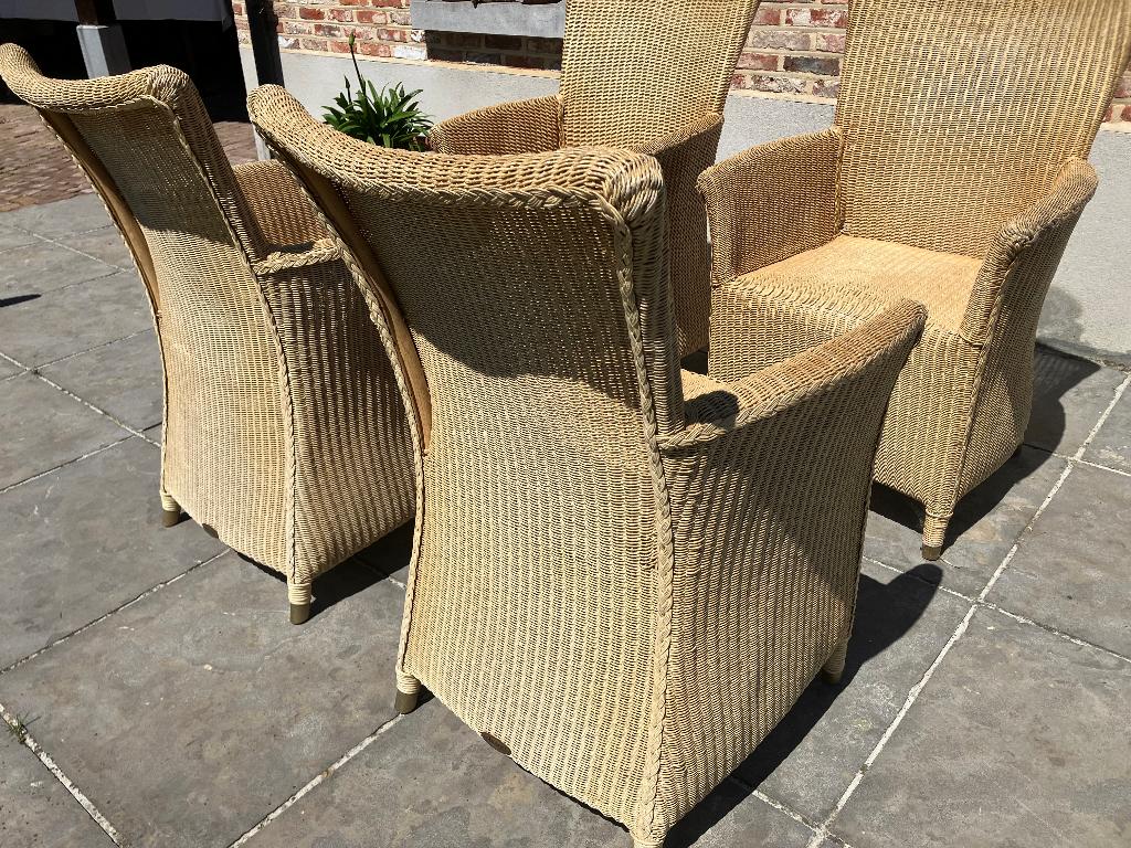4 X tuinstoel type Lloyd Loom, Ophalen, Gebruikt, Rotan