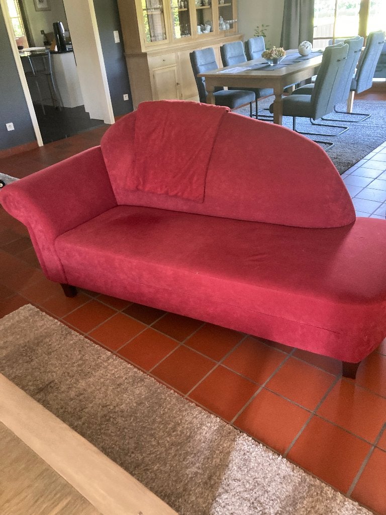 chaise longue en velours rouge, 75 à 100 cm, 150 à 200 cm, Une personne, Enlèvement