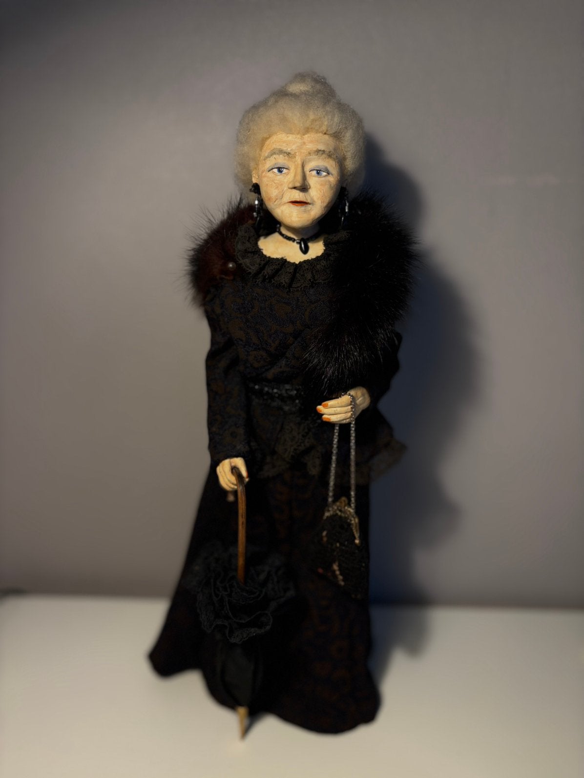 Unieke handgemaakte karakterpop, elegante dame OOA, Ophalen of Verzenden, Zo goed als nieuw
