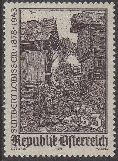 Oostenrijk - Houtsnede van een alpenboerderij, Timbres & Monnaies, Timbres | Europe | Autriche, Enlèvement ou Envoi, Non oblitéré