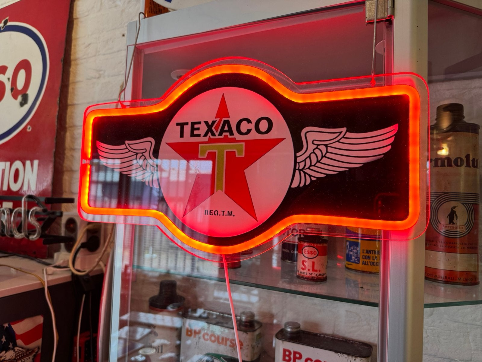 Éclairage publicitaire TEXACO NeON, Collections, Enlèvement ou Envoi, Panneau publicitaire