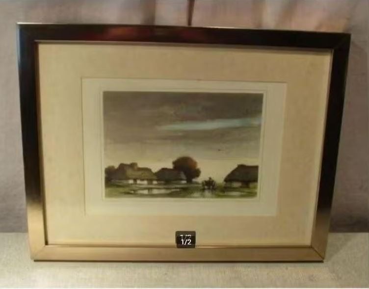 Superbe gravure « Nuit » - Dirk Baksteen - 44x34, Antiquités & Art, Art | Eaux-fortes & Gravures, Enlèvement ou Envoi, Paysage
