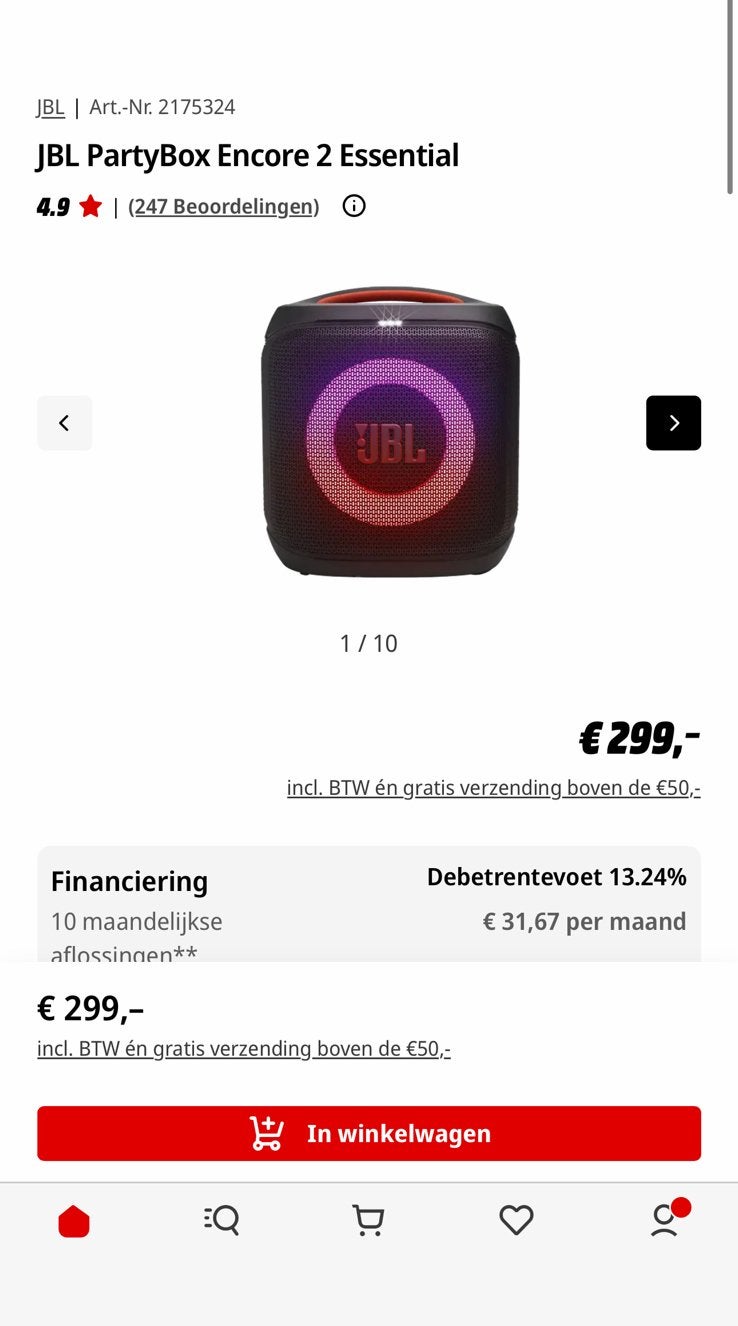 JBL ENCORE 2, Audio, Tv en Foto, Ophalen of Verzenden, Zo goed als nieuw, JBL