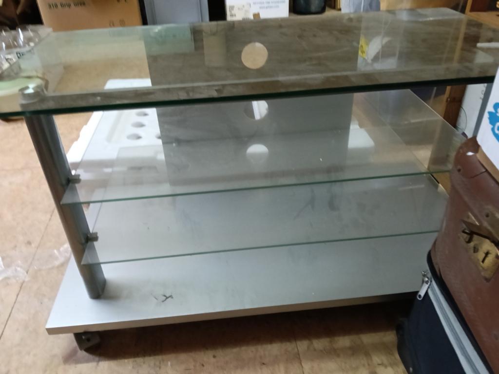 Glazen tv meubel, Ophalen, Zo goed als nieuw, Glas, Modern
