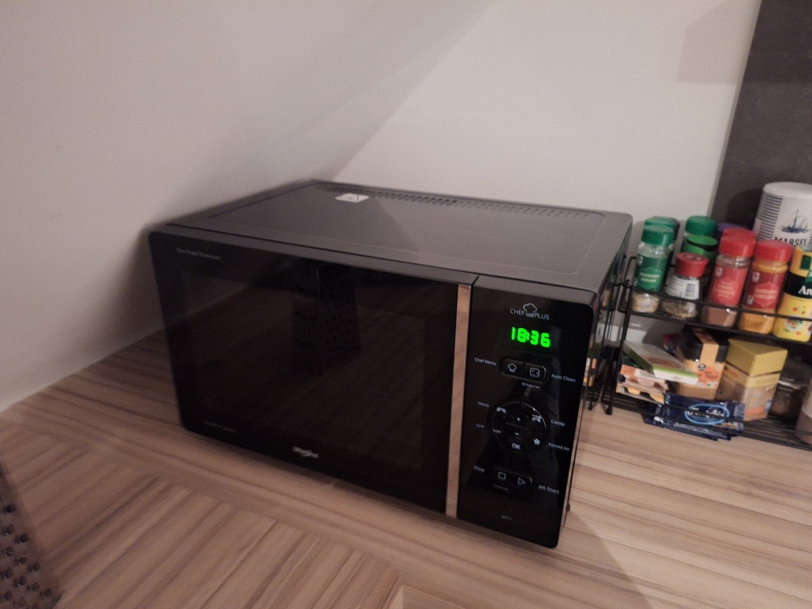 Combi-Microgolf Whirlpool in zeer goede staat!, Elektronische apparatuur, Microgolfovens, Ophalen, Zo goed als nieuw, Draaiplateau