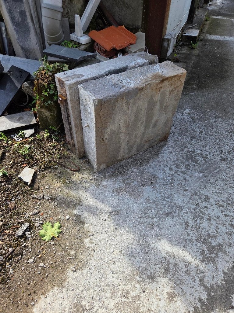3 betonblokken gratis, Ophalen