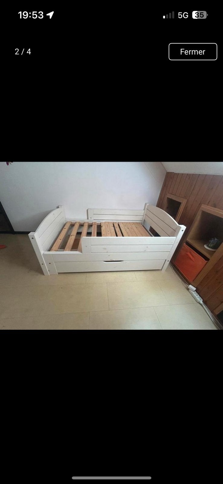 Lit evolutif en bois, Enlèvement, Comme neuf, Bois