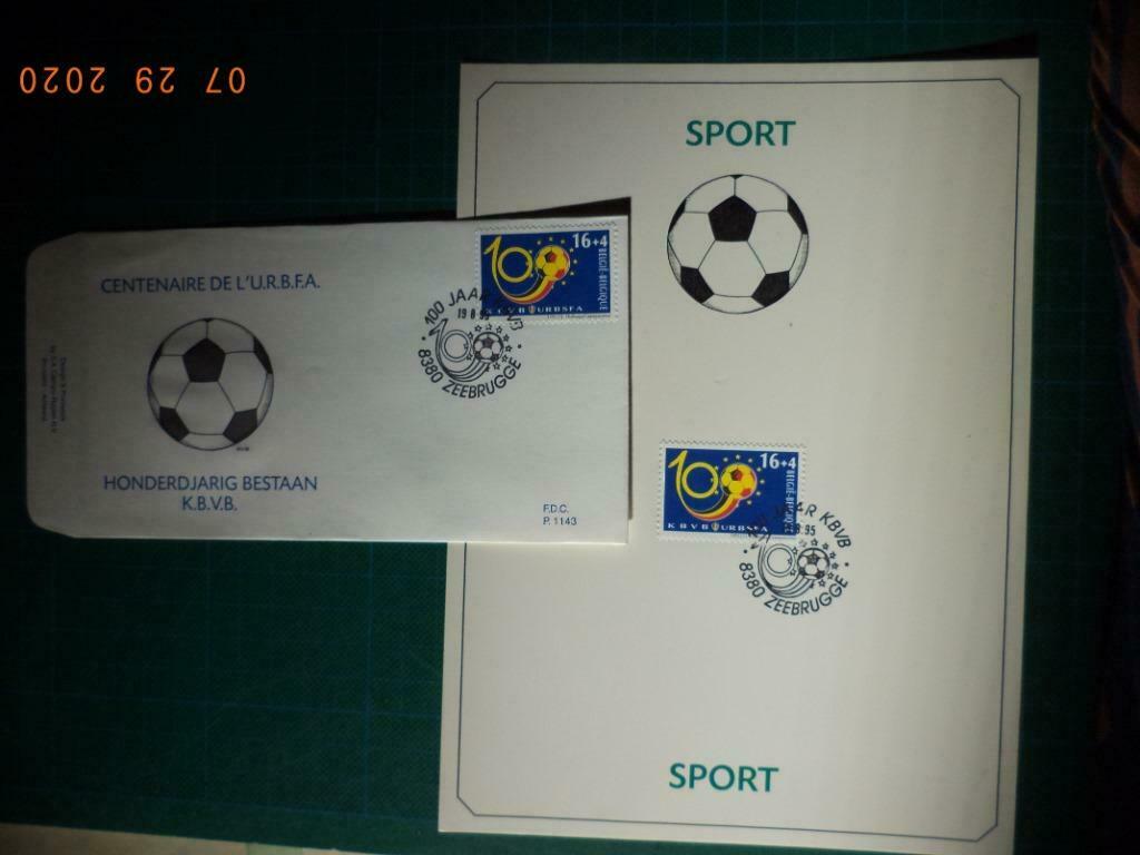 Voetbal: set postzegels: 100-jarig bestaan K.B.V.B. 1995. Zg, Verzamelen, Ophalen of Verzenden, Zo goed als nieuw