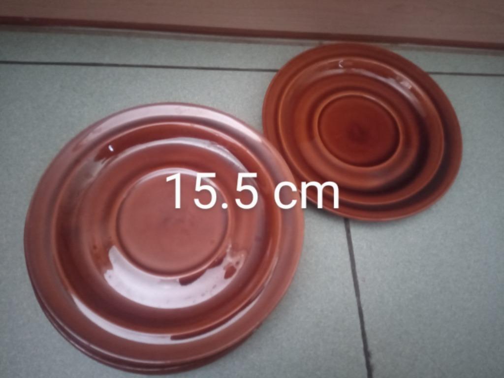 6 petites assiettes brune vintage, Maison & Meubles, Enlèvement ou Envoi, Comme neuf, Tasse(s) et/ou soucoupe(s)