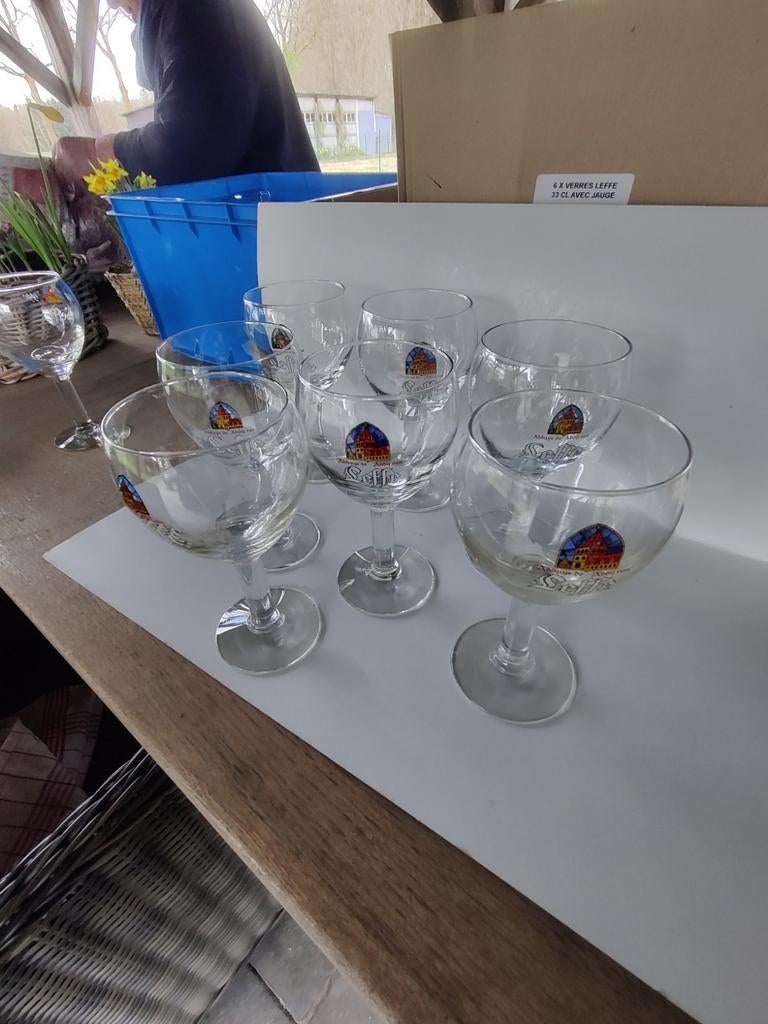7 verres Leffe 33 cl, Collections, Verres & Petits Verres, Enlèvement ou Envoi, Comme neuf