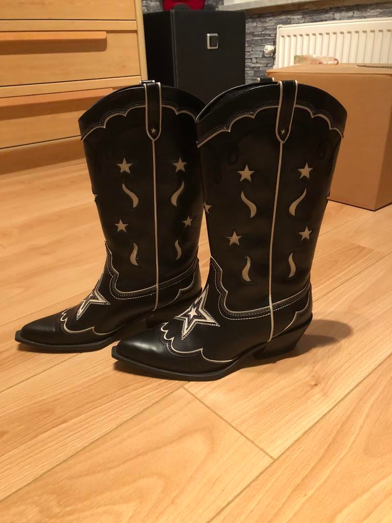 Cowboylaarzen zwarte maat 40, Ophalen, Zo goed als nieuw