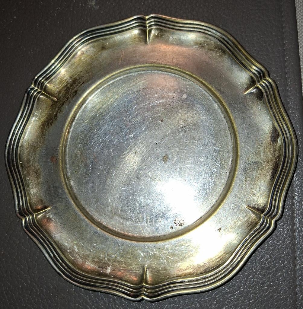 flessenonderzetter/presenteerschaaltje verzilverd, Overige materialen, Gebruikt, Verzilverd, Ophalen of Verzenden