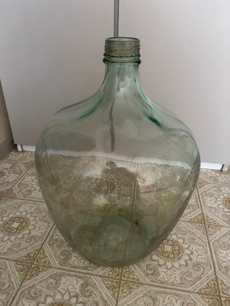 Glazen fles licht groene kleur, Antiek en Kunst, Ophalen of Verzenden