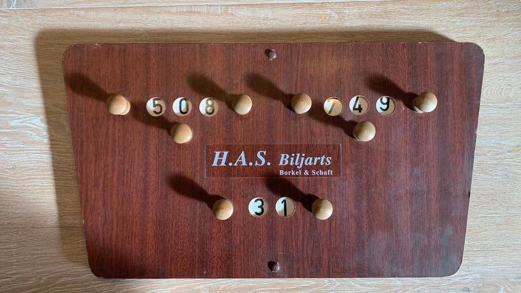 Biljarten scorebord MANCAVE vintage, Sport en Fitness, Ophalen of Verzenden, Gebruikt