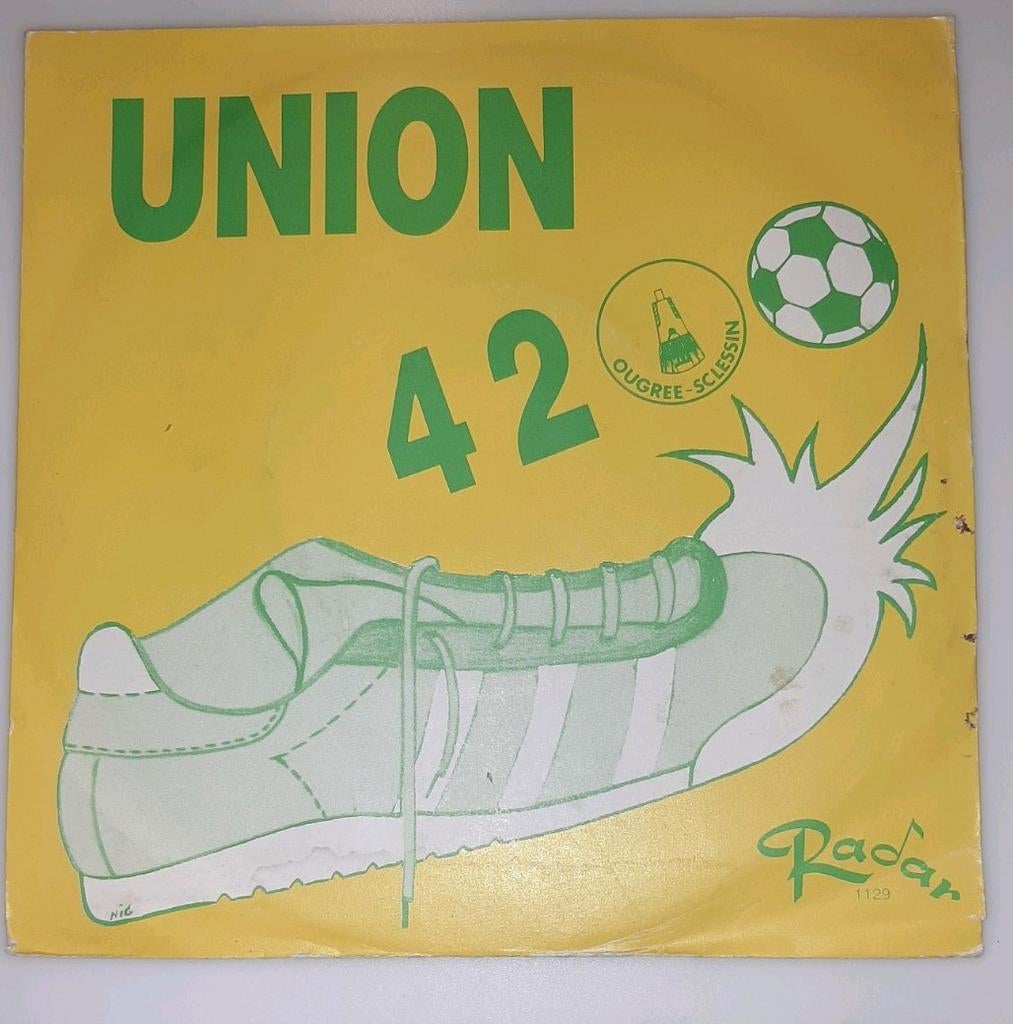 Vinyl 45trs- union 42 ougree sclessin foot, Enlèvement ou Envoi