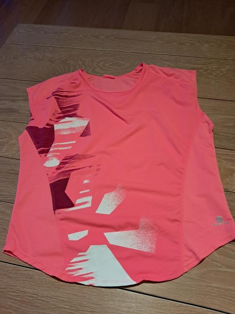 Domyos S/M fluoroze losvallende t-shirt, Kleding | Dames, Maat 38/40 (M), Domyos, Ophalen of Verzenden, Zo goed als nieuw