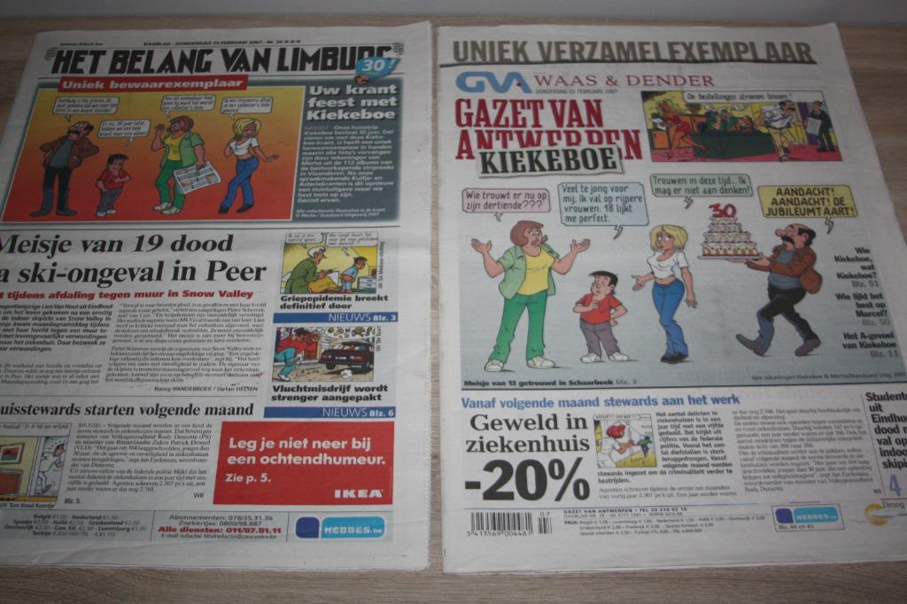 2 kiekeboe kranten GVA , HBVL , 2007 , als nieuw, Verzamelen, Stripfiguren, Zo goed als nieuw, Overige typen, Overige figuren