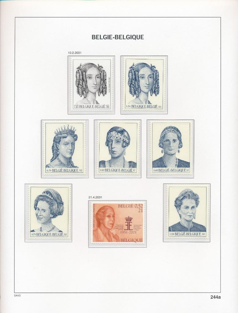 L'année 2001 Belgique supplément 1b, sur DAVO Luxe gratuit, Enlèvement ou Envoi, Non oblitéré, Neuf