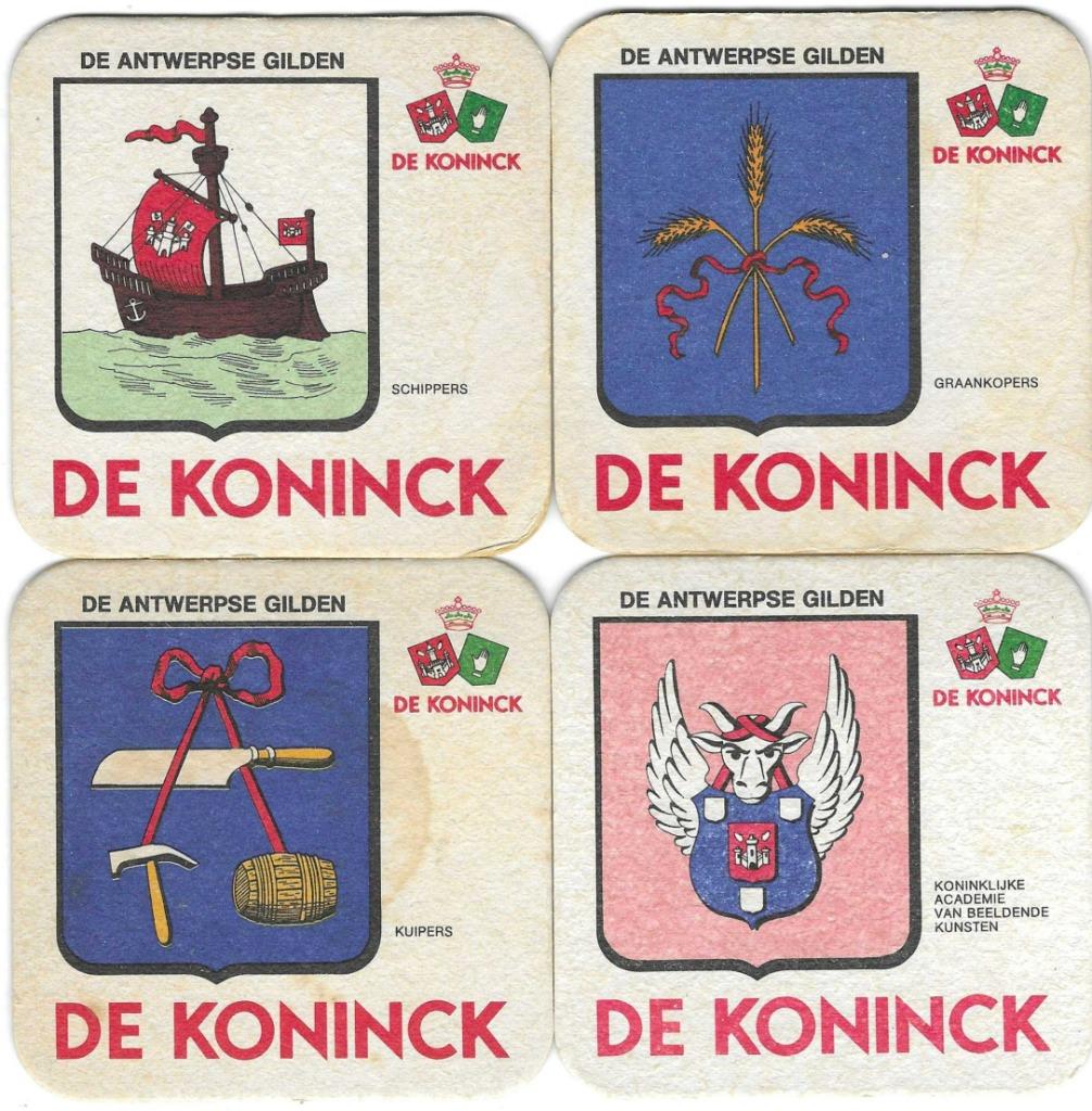 bierviltjes 4st De Koninck Antwerpse gilde, Verzamelen, Biermerken, Verzenden, De Koninck