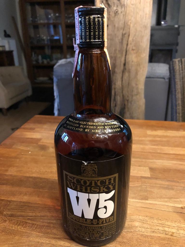whisky W5 - Double-U-Five Scotch 1980s, Verzamelen, Ophalen of Verzenden, Zo goed als nieuw, Vol