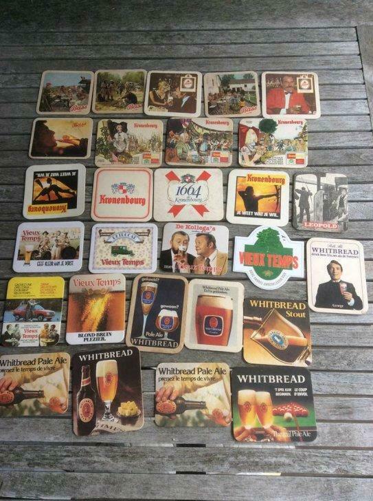 oude bierviltjes bass-safir-ketje-dommelsch bier ..., Ophalen, Gebruikt