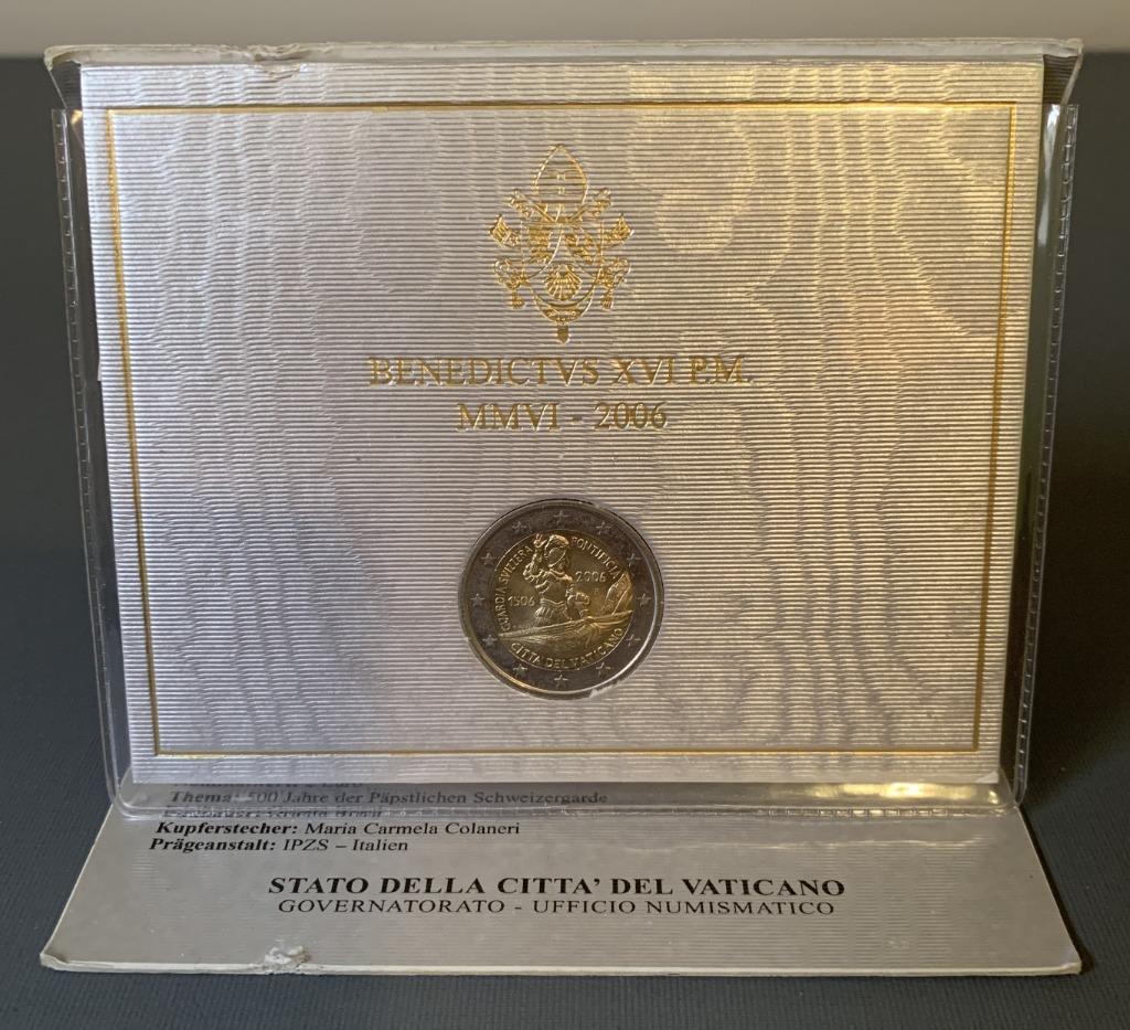 2 euro munt Vaticaan 2006 Benediktus XVI, Postzegels en Munten, Verzenden, Vaticaanstad, 2 euro, Losse munt