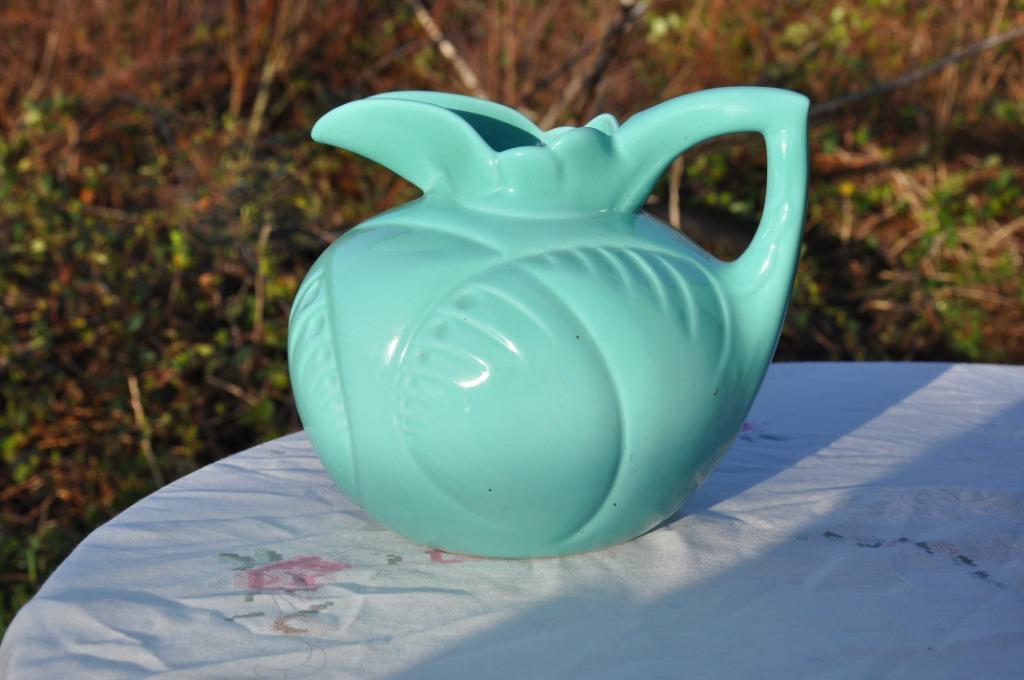 pichet barbotine turquoise  art deco, Antiquités & Art, Enlèvement ou Envoi