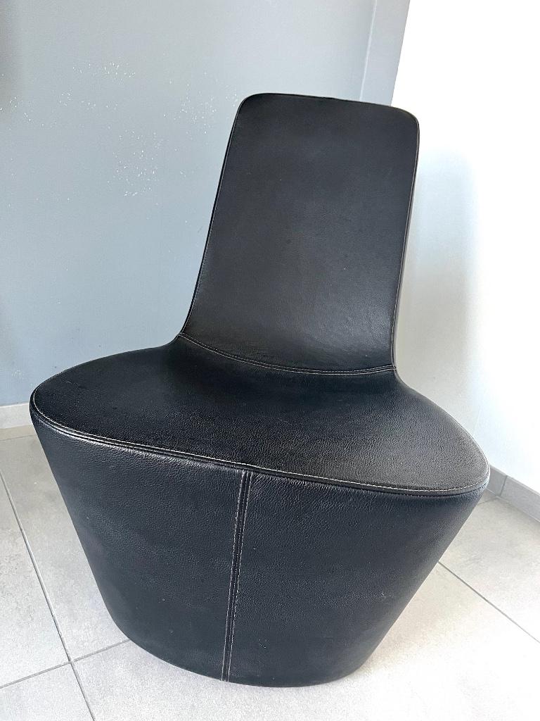 Fauteuil, Ophalen, Zo goed als nieuw, Leer, Vintage moderniste