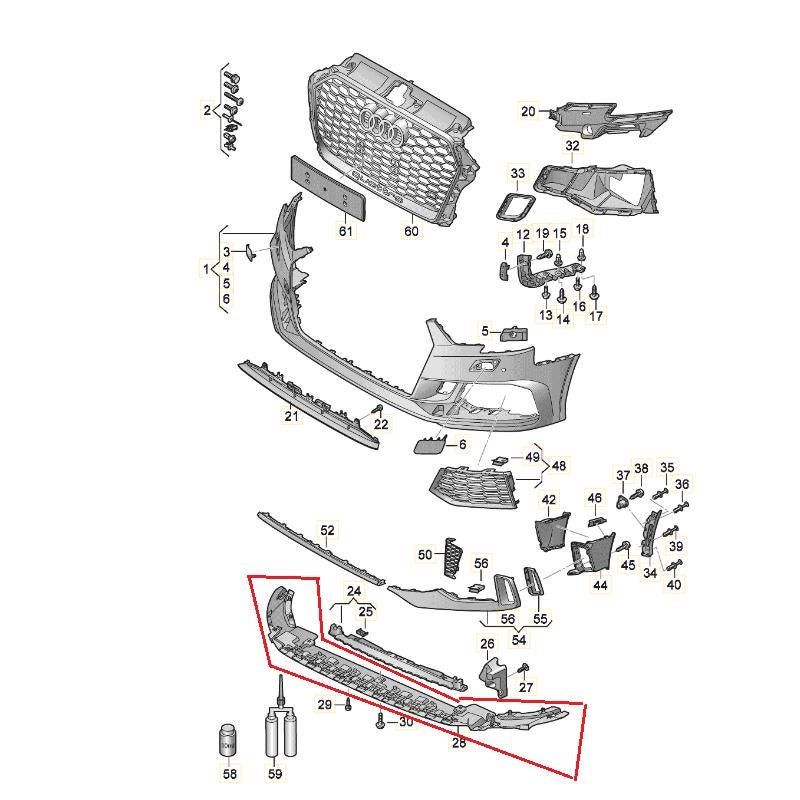 BAS DE PARE CHOC AUDI RS3 8V (16-19) - ORIGINE AUDI, Autos : Divers, Tuning & Styling, Enlèvement