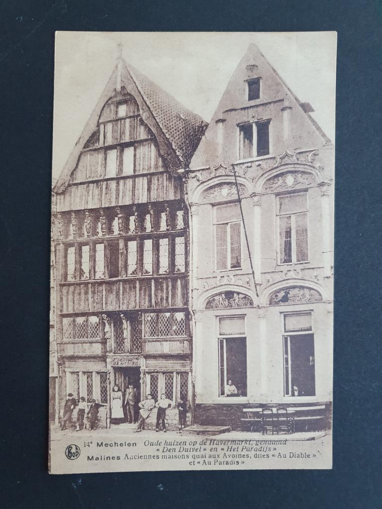 Mechelen Malines Oude huizen Den Duivel / Het Paradijs, Enlèvement ou Envoi, 1920 à 1940, Non affranchie, Anvers