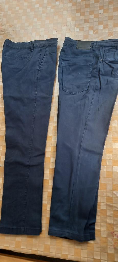 2 marineblauwe herenbroeken C&A Maat L30 W32+34, Kleding | Heren, Broeken en Pantalons, Blauw, Overige maten, Gedragen, C&A