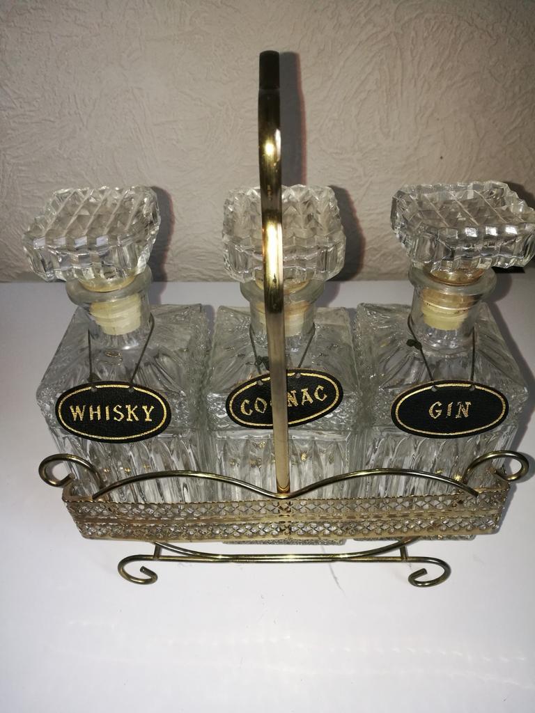 Carafes à alcool avec support années 70 vintage, Enlèvement ou Envoi, Comme neuf