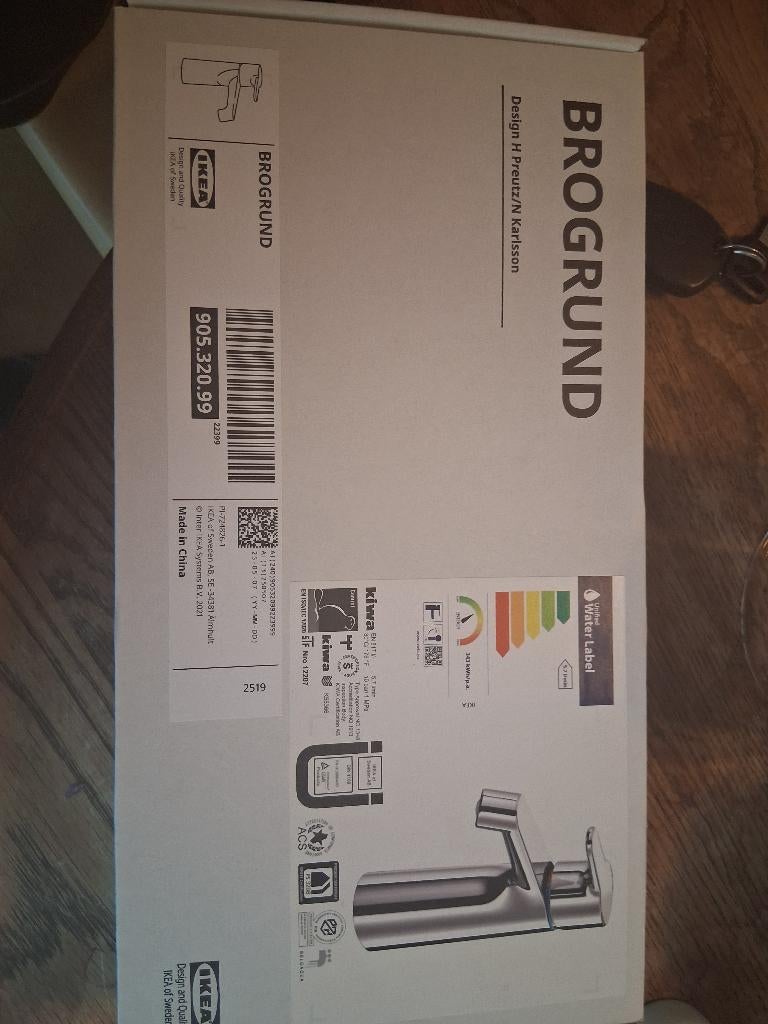 Kraan Brogrund Ikea ( gesloten doos), Enlèvement, Neuf, Chrome, Lavabo