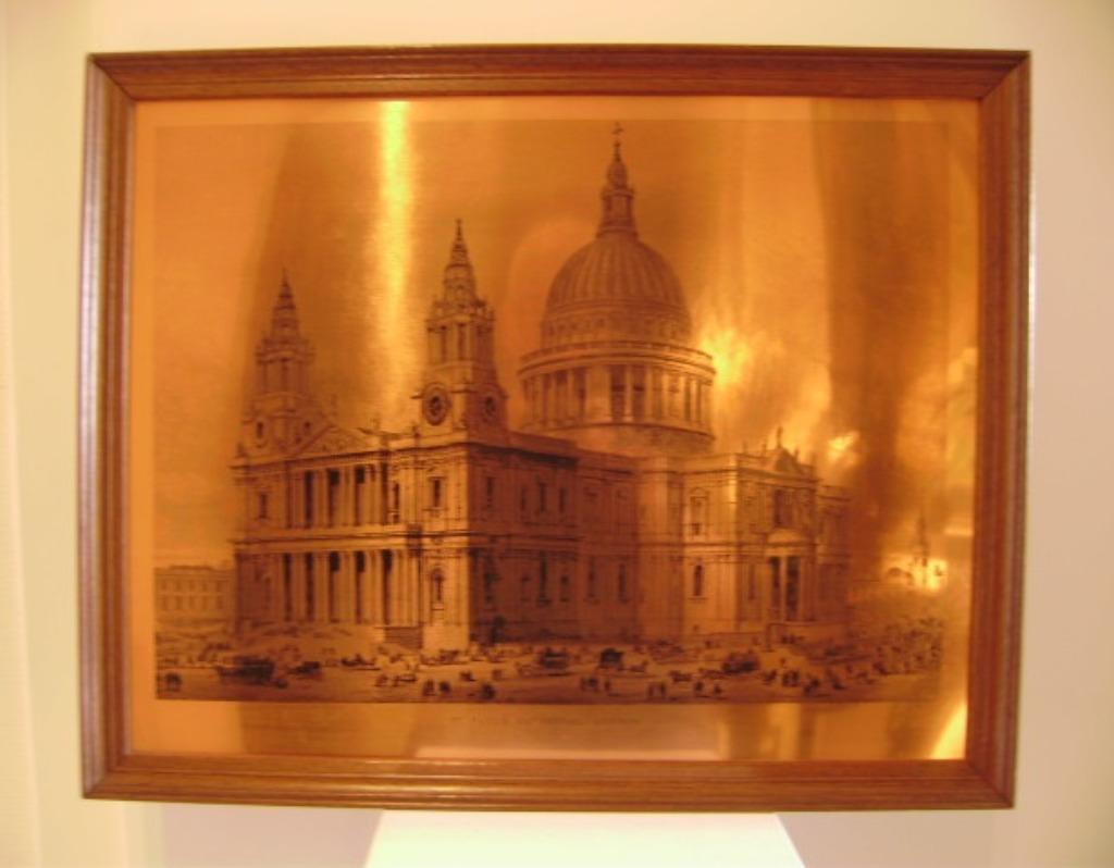 >>> St. PAUL'S CATHEDRAL LONDEN <<< Zwarte reliëf koperdruk, Ophalen