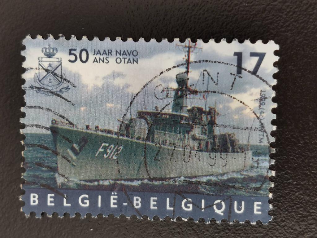Belgie 1999 - 50 jaar NAVO - Marine schip De Wandelaar, Ophalen of Verzenden, Gestempeld, Scheepvaart