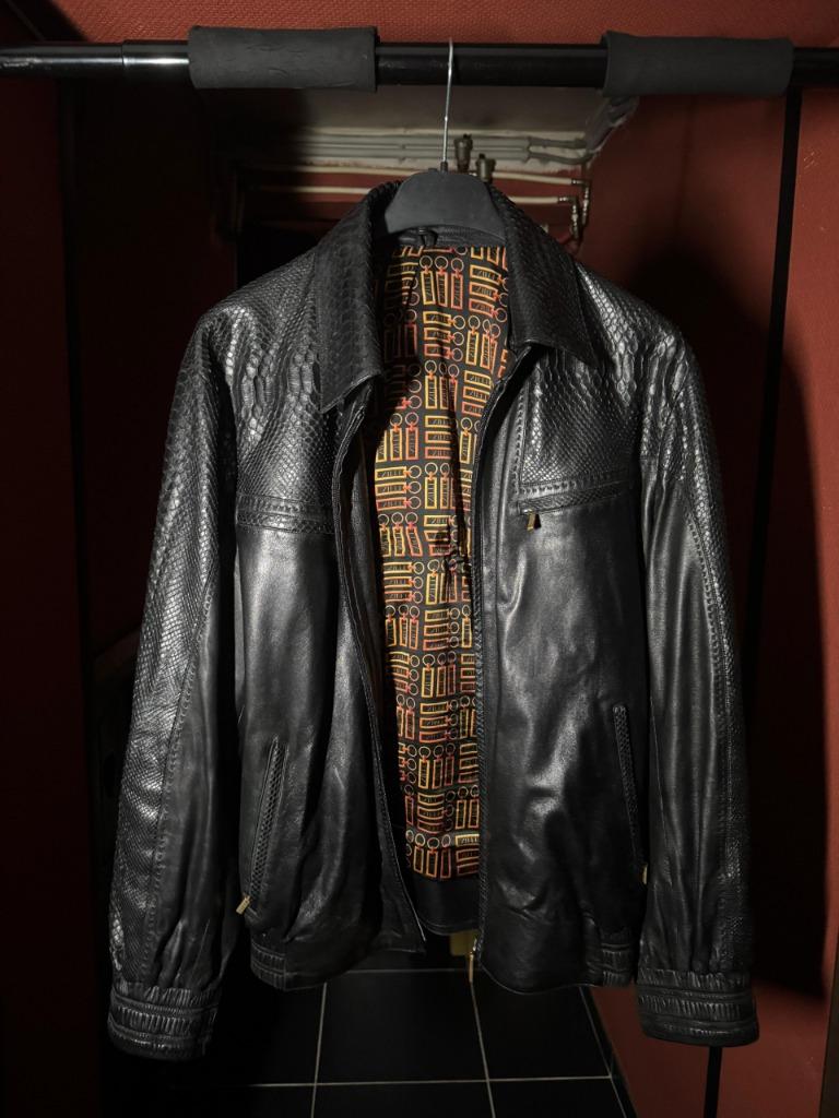 Uniek Zilli slangenleren jack Zeldzaam model goede staat, Kleding | Heren, Jassen | Winter, Nieuw, Maat 48/50 (M), Zwart, Ophalen of Verzenden