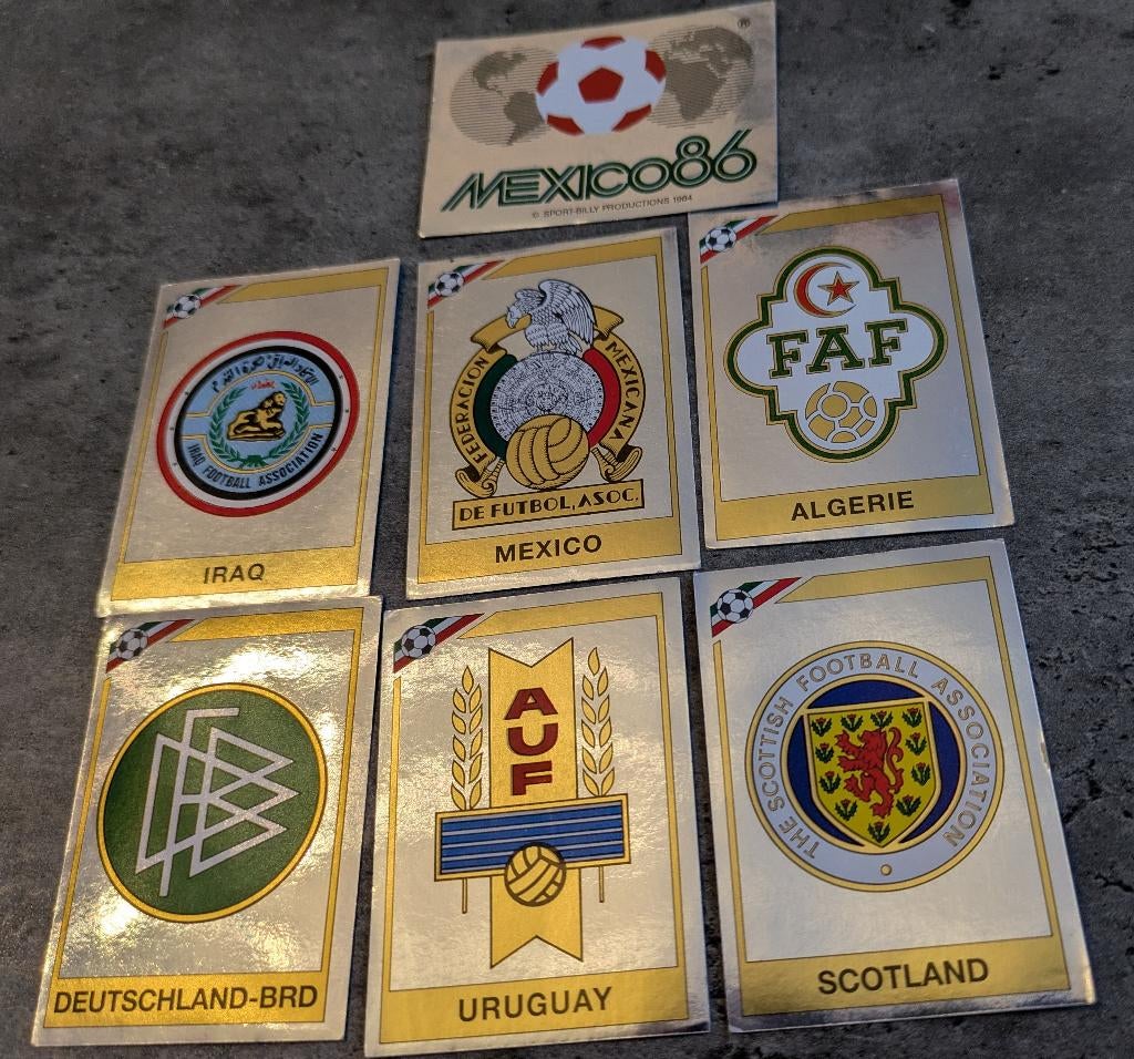 Badges autocollants Panini foot coupe du monde 86 MEXICO 7x, Envoi