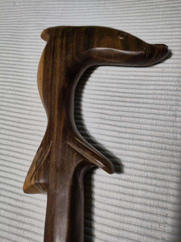 Houten wandelstok met dolfijn, Antiek en Kunst, Kunst | Beelden en Houtsnijwerken, Ophalen