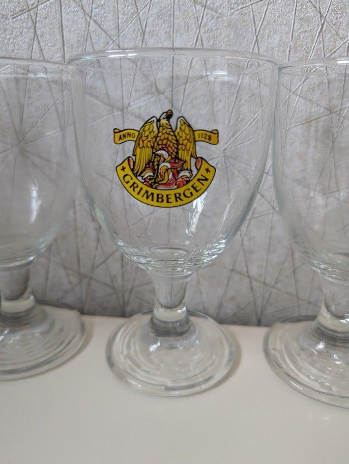 6 grimbergen glazen, Verzamelen, Ophalen of Verzenden, Zo goed als nieuw, Bierglas