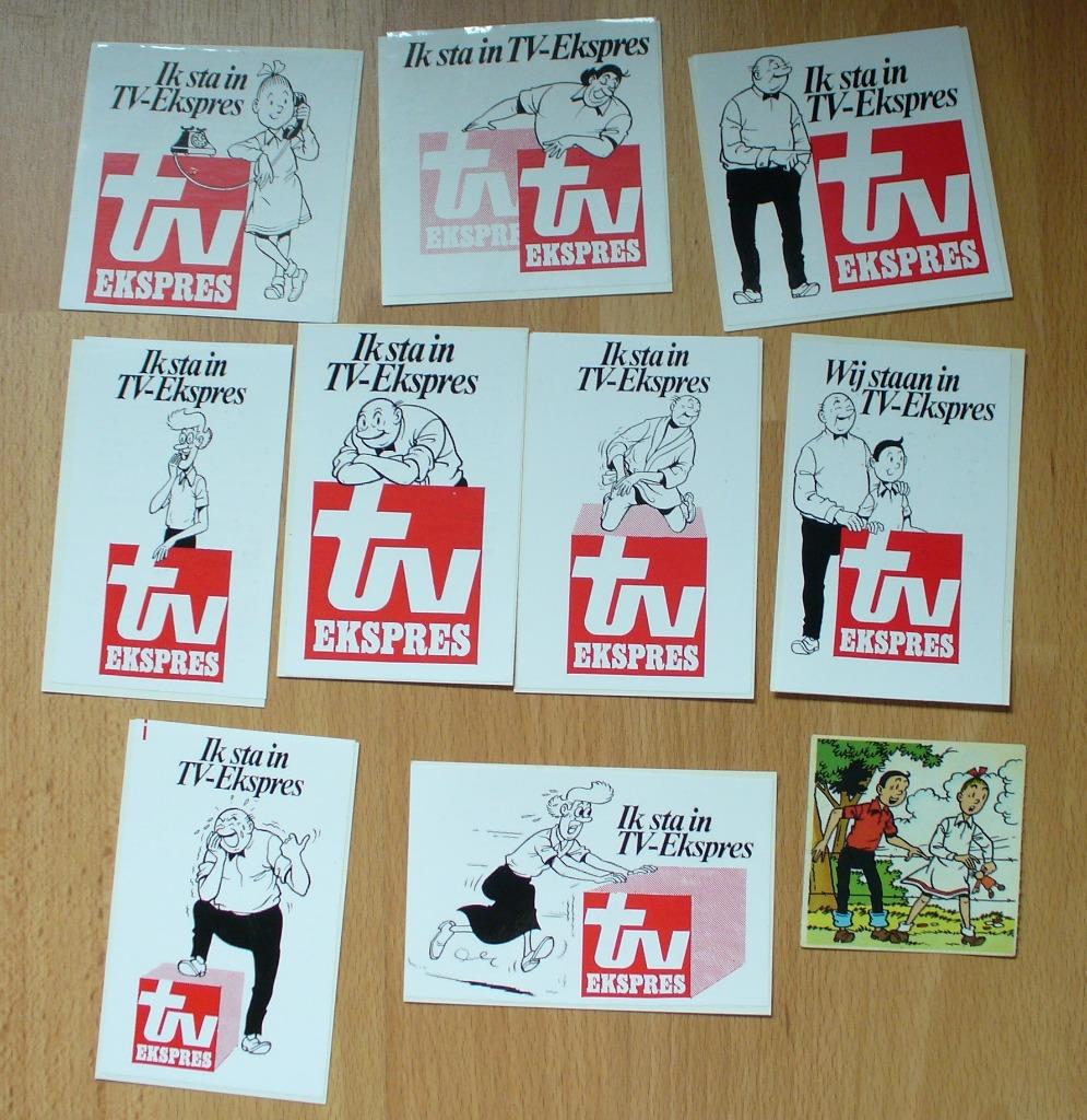 SUSKE EN WISKE 11 STICKERS - 9X TV EKSPRES BETER LEVEN GEVEN, Verzamelen, Ophalen of Verzenden, Zo goed als nieuw, Strip of Tekenfilm