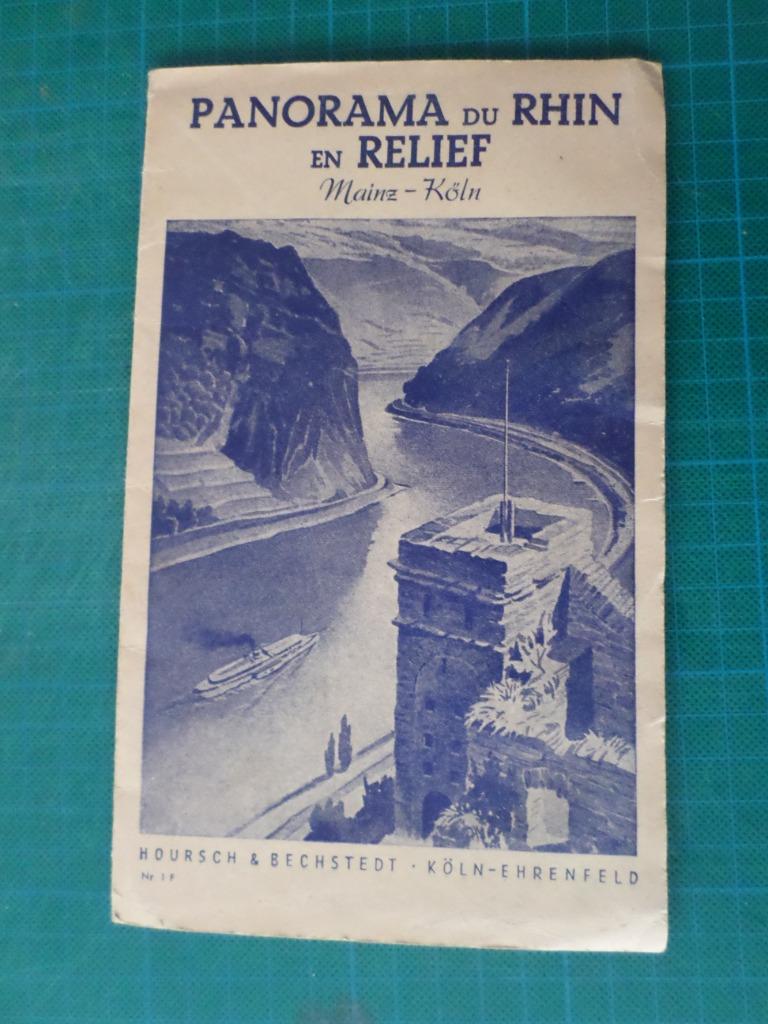 Panorama du Rhin en relief – Mainz-Köln – années ’50, Livres, Allemagne, Enlèvement ou Envoi, Hoursch & bechstedt, Utilisé