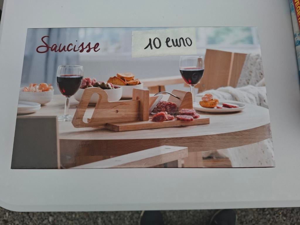 Worst salami snijder, hout. Nieuw in de doos, ongebruikt., Ophalen of Verzenden, Nieuw