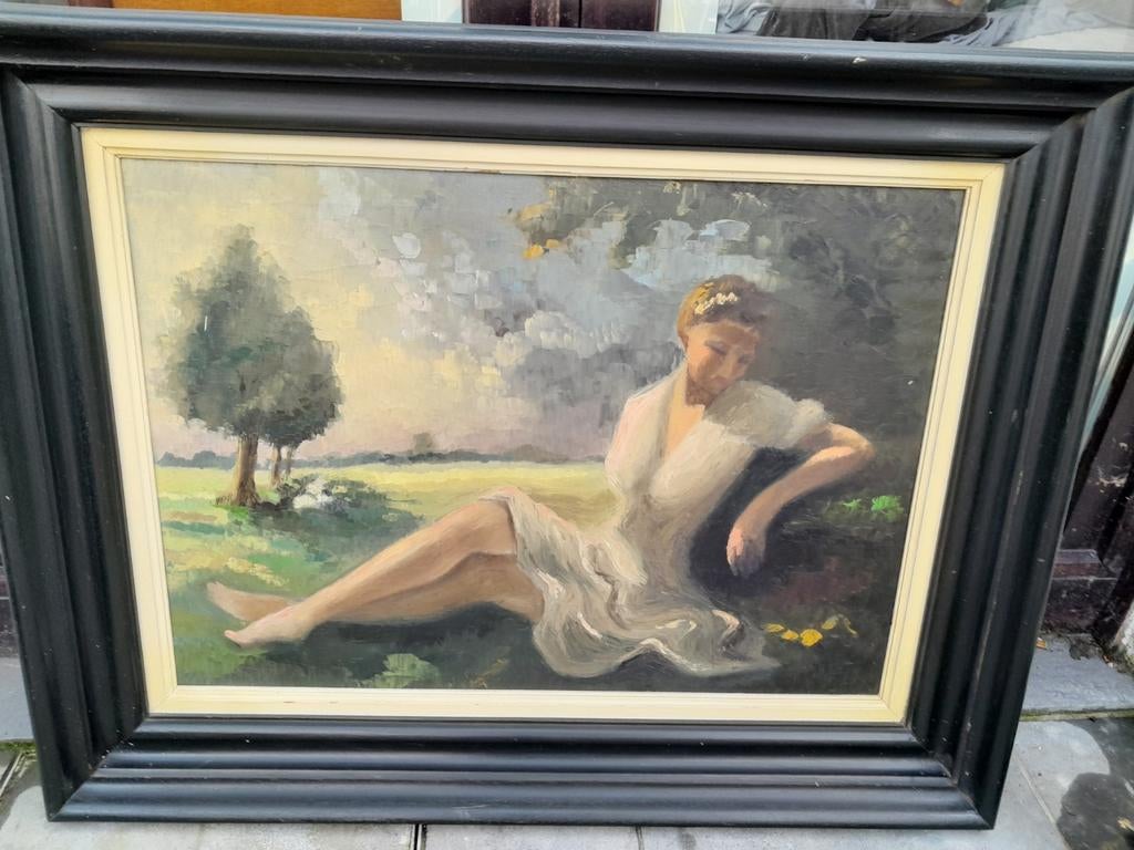 MOOI GROOT IMPRESSIONISTISCH WERK JULES DEMEULEMEESTER, Ophalen of Verzenden